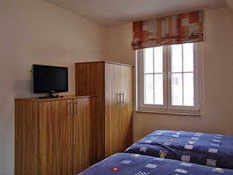 Ein Schllafzimmer im Haus Kormoran