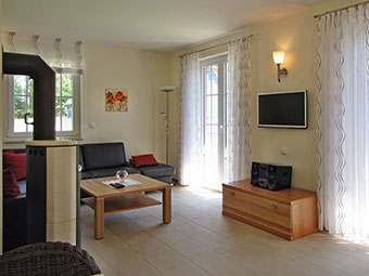 Das gemütliche Wohnzimmer von Haus Kormoran